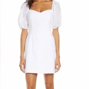 NWT Lilly Pulitzer White Daniella Mini Dress, Sz 6, Eyelet, Embroidered